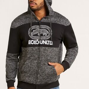 Ecko Unlimited Charcoal and Black Hoodie
